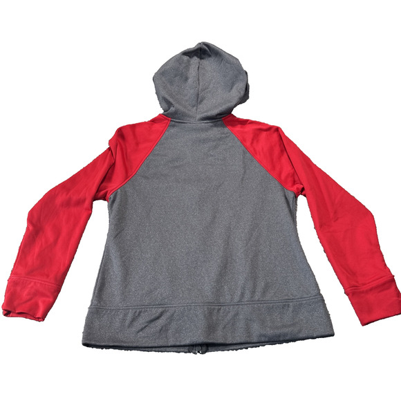 DANSKIN NOW Women's LG (12-14) Full Zip Up Hoodie Jacket in Red and Dark Gray - Picture 3 of 6